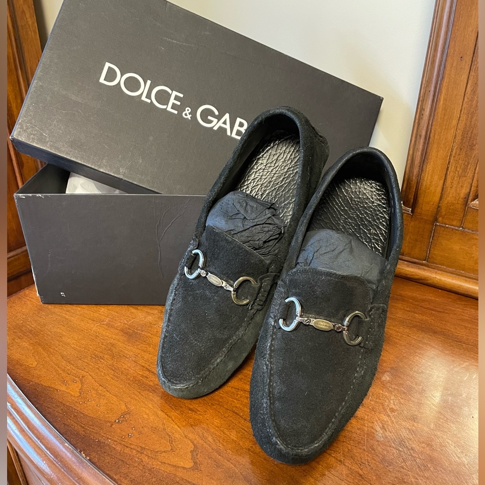 Dolce & Gabbana Men’s Italian Black Suede Driving Moccasin